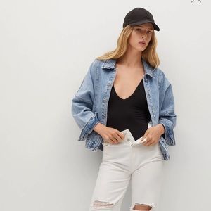 Mango Oversize Denim Jacket, Small